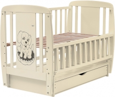 Дитяче ліжко Babyroom Dog маятник, ящик, відкидний бік DSMYO-3 бук ivory